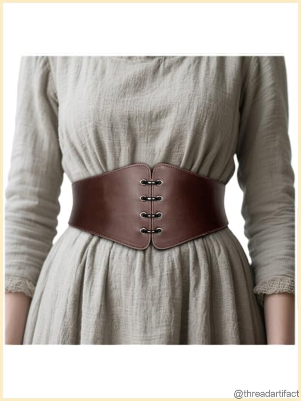 Medieval Renaissance PU Leather Corset Belt Viking Waist Cincher